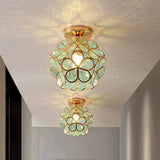 Plafonnier en verre au design style fleurs