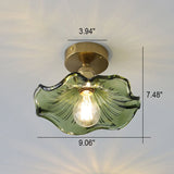 Plafonnier en verre en forme d'hibiscus
