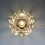 Plafonnier en verre au design style fleurs