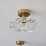 Plafonnier en verre en forme d'hibiscus