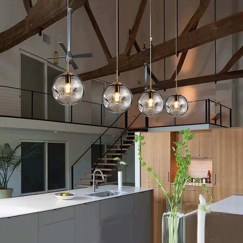 Suspension Luminaire Boule de verre Moderne