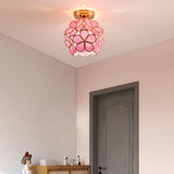 Plafonnier en verre au design style fleurs
