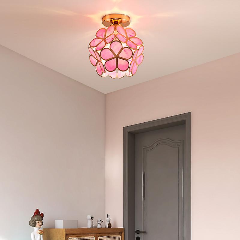 Plafonnier en verre au design style fleurs