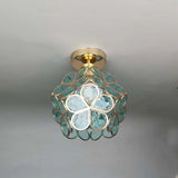 Plafonnier en verre au design style fleurs