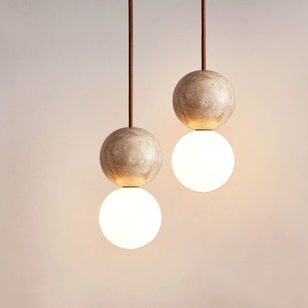 Suspension Lampe en bois ronde