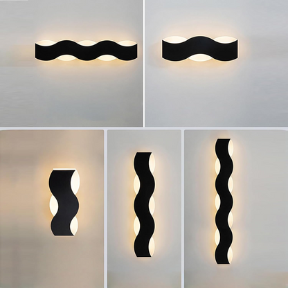 Applique Murale Ondulée en Verre Transparent