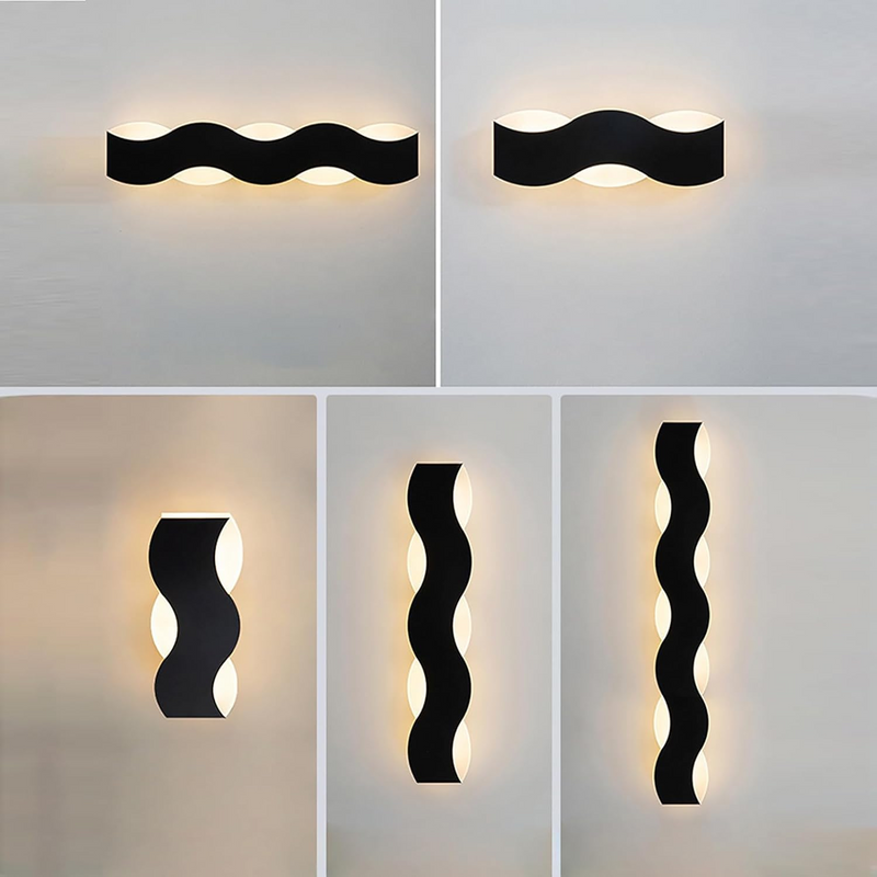 Applique Murale Ondulée en Verre Transparent