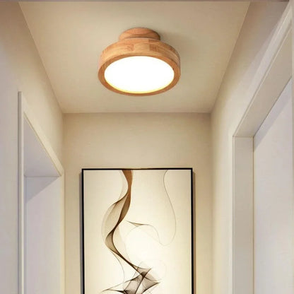 Plafonnier Rond en bois