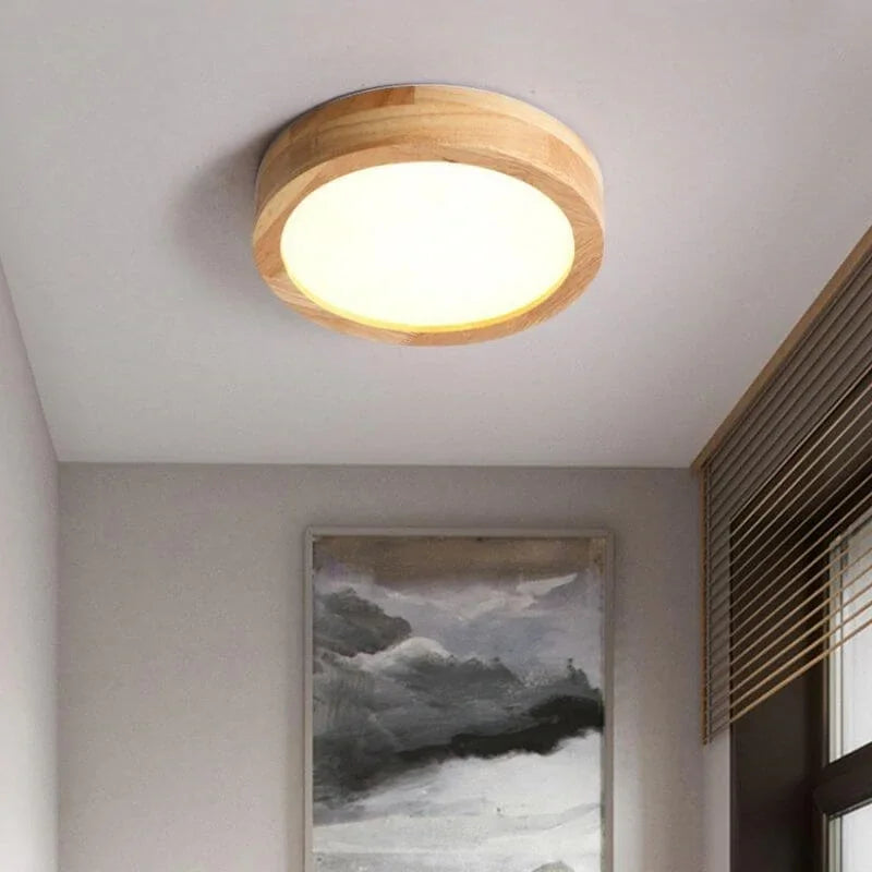 Plafonnier Rond en bois