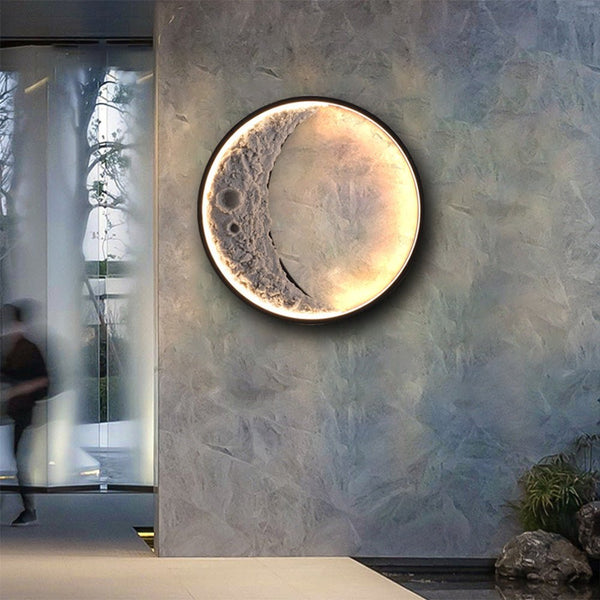 Applique Murale Lune 3D Ambre