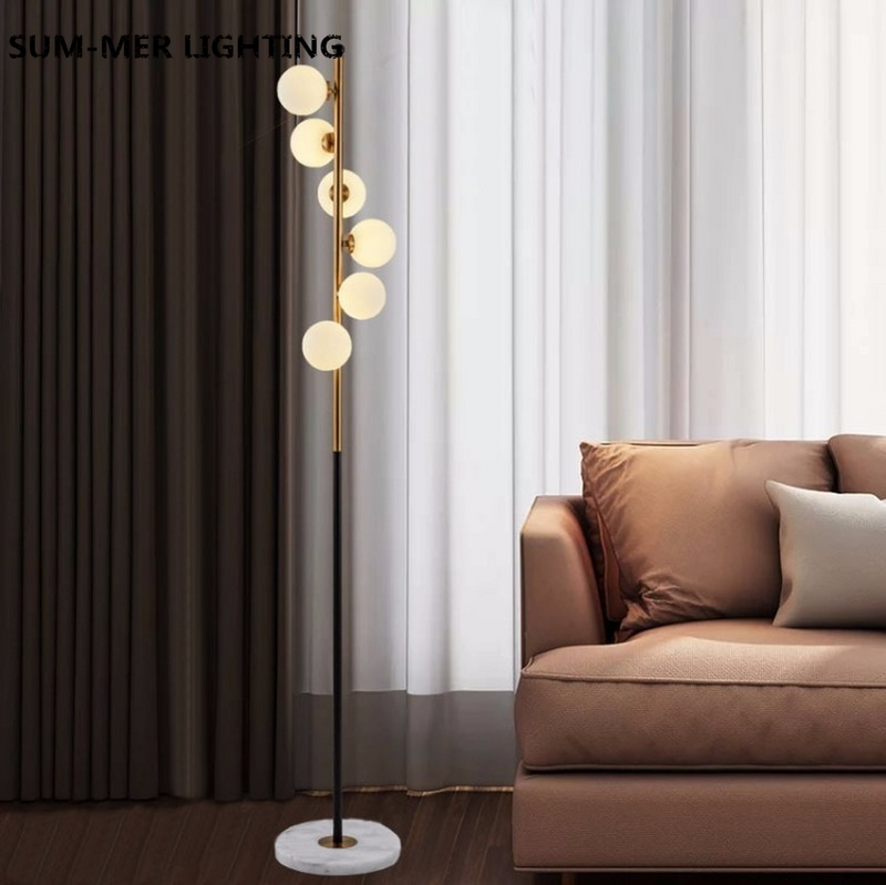 Lampadaire Nordique Marbre et Laiton