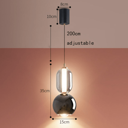 Suspension Luminaire Nordique En Verre et Fer