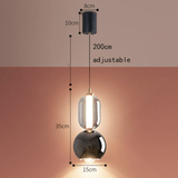 Suspension Luminaire Nordique En Verre et Fer