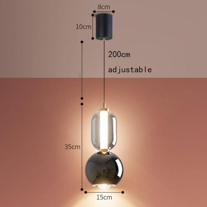 Suspension Luminaire Nordique En Verre et Fer