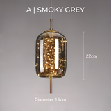 Suspension Luminaire Verre Fumé étoilée