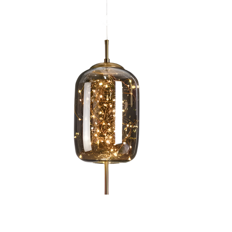 Suspension Luminaire Verre Fumé étoilée