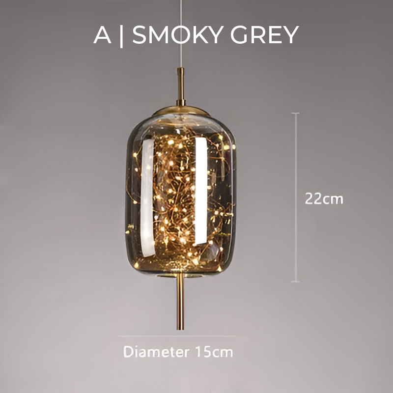 Suspension Luminaire Verre Fumé étoilée