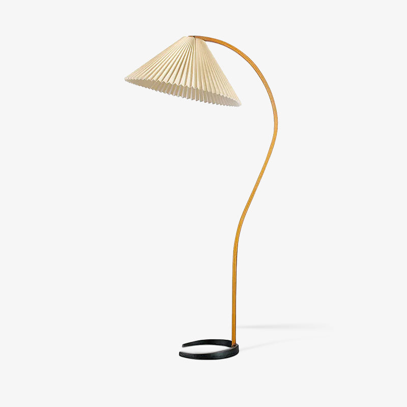 Lampadaire Trépied Bois Blond & Lin