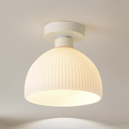 Plafonnier semi encastré blanc lait