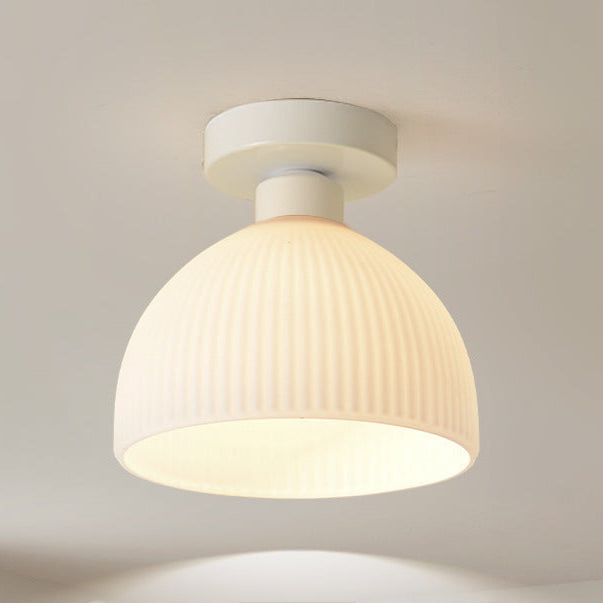 Plafonnier semi encastré blanc lait