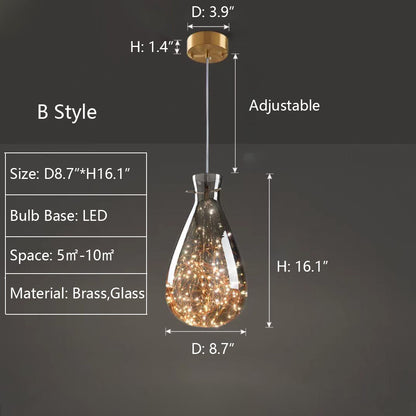 Suspension Luminaire Crystal Verre Luxueux
