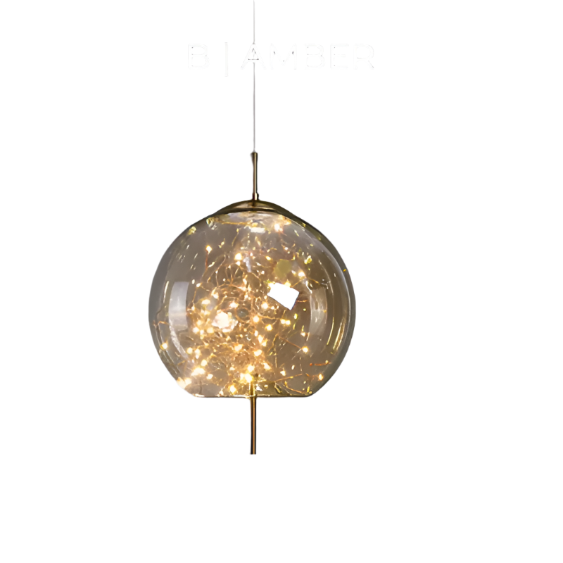 Suspension Luminaire Verre Fumé étoilée