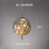 Suspension Luminaire Verre Fumé étoilée