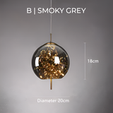 Suspension Luminaire Verre Fumé étoilée