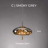 Suspension Luminaire Verre Fumé étoilée