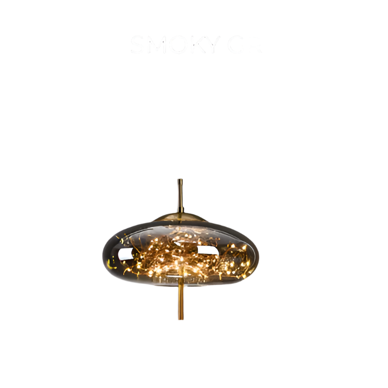 Suspension Luminaire Verre Fumé étoilée