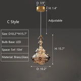 Suspension Luminaire Crystal Verre Luxueux