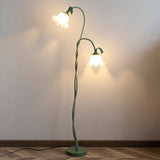 Lampadaire Fleurs Blanches Élégantes