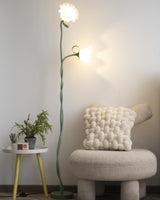 Lampadaire Fleurs Blanches Élégantes