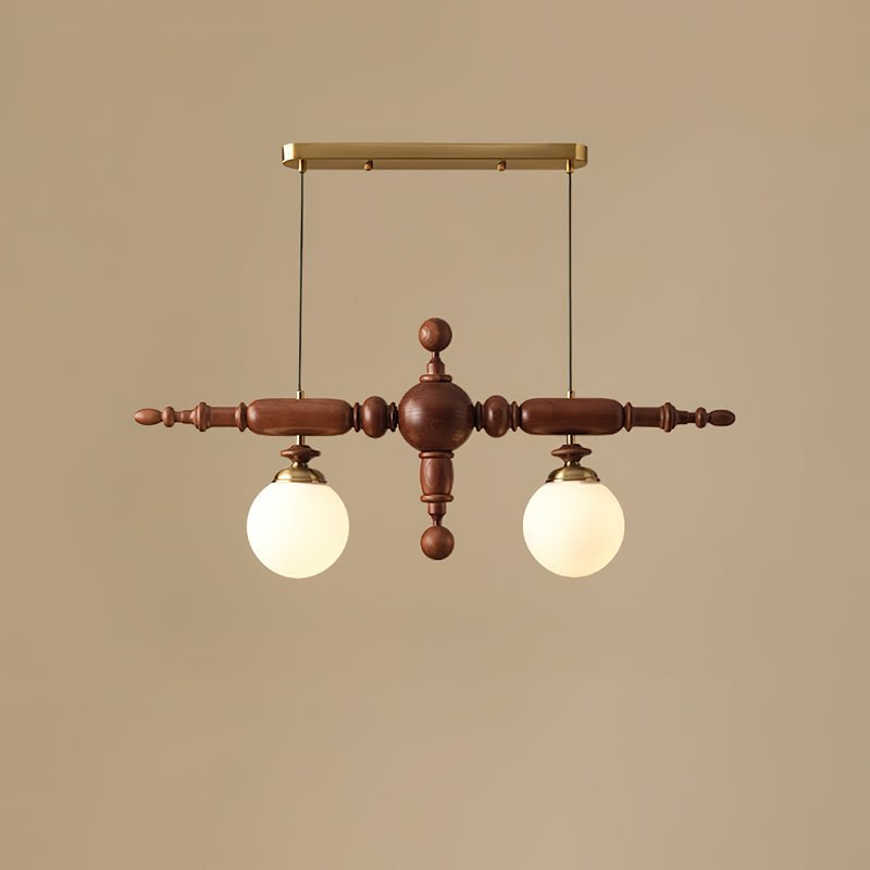 Lustre Suspension En Bois Vintage