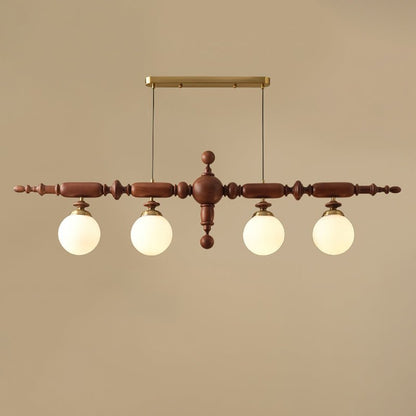 Lustre Suspension En Bois Vintage