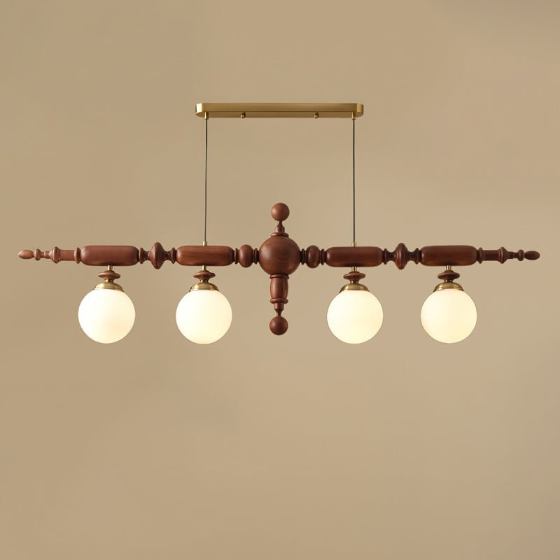 Lustre Suspension En Bois Vintage