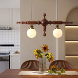 Lustre Suspension En Bois Vintage