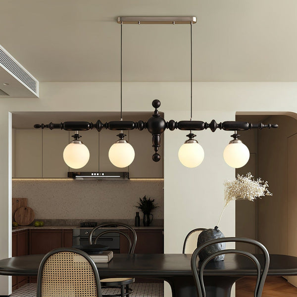 Lustre Suspension En Bois Vintage