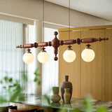 Lustre Suspension En Bois Vintage