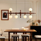 Lustre Suspension En Bois Vintage