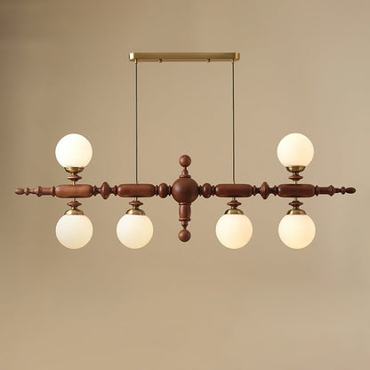 Lustre Suspension En Bois Vintage