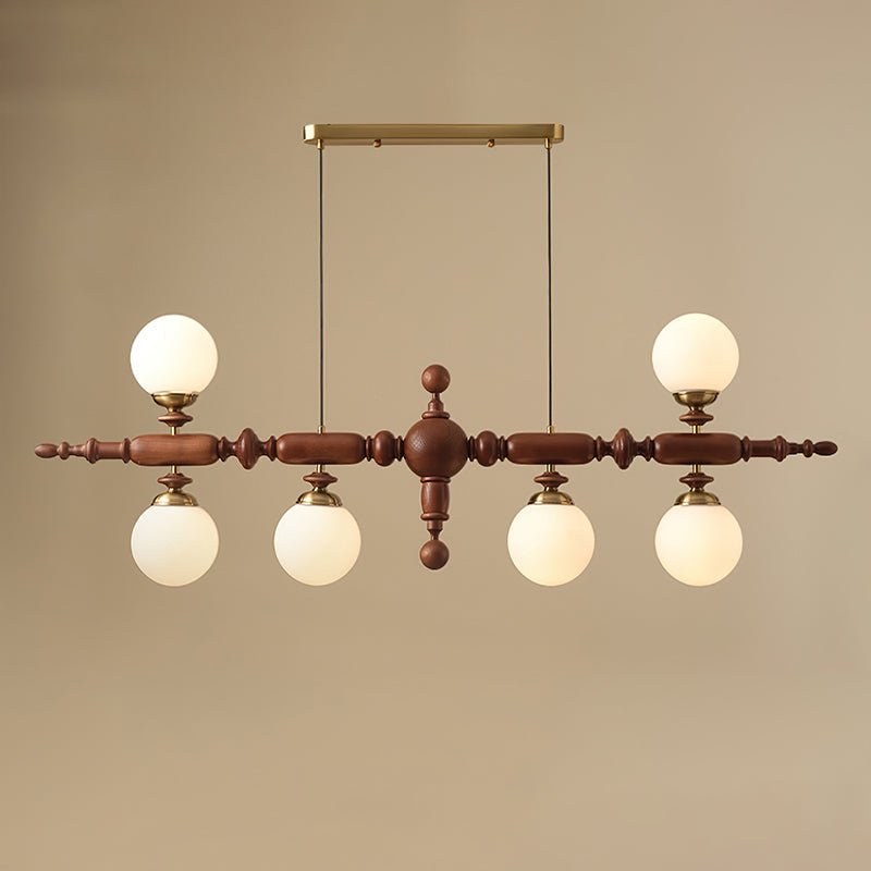 Lustre Suspension En Bois Vintage