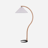 Lampadaire Trépied Bois Blond & Lin