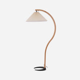 Lampadaire Trépied Bois Blond & Lin