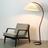 Lampadaire Trépied Bois Blond & Lin