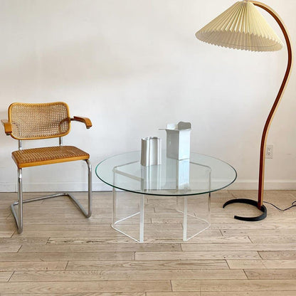 Lampadaire Trépied Bois Blond & Lin
