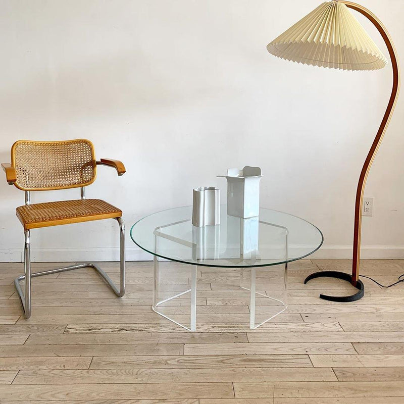 Lampadaire Trépied Bois Blond & Lin