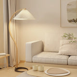 Lampadaire Trépied Bois Blond & Lin