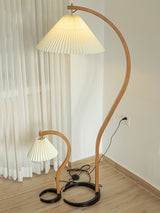 Lampadaire Trépied Bois Blond & Lin