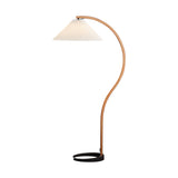 Lampadaire Trépied Bois Blond & Lin